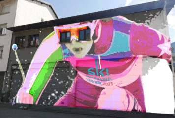 La skieuse du Moutiers Street Art Festival