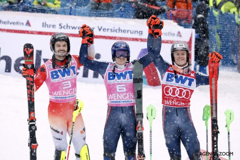 Henrik Kristoffersen le plus fort entre les piquets de Wengen