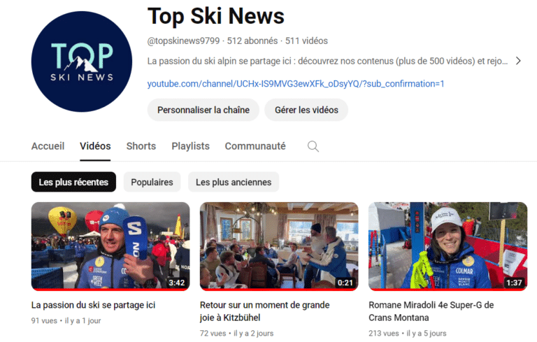 TopSkiNews vous attend sur YouTube !