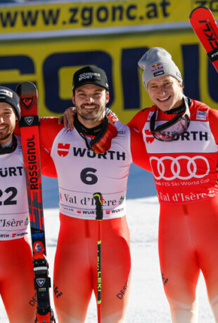 Triplé suisse en géant à Val d’Isère : Meillard devant Aerni et Odermatt