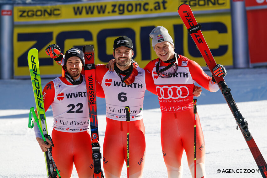 Triplé suisse en géant à Val d’Isère : Meillard devant Aerni et Odermatt