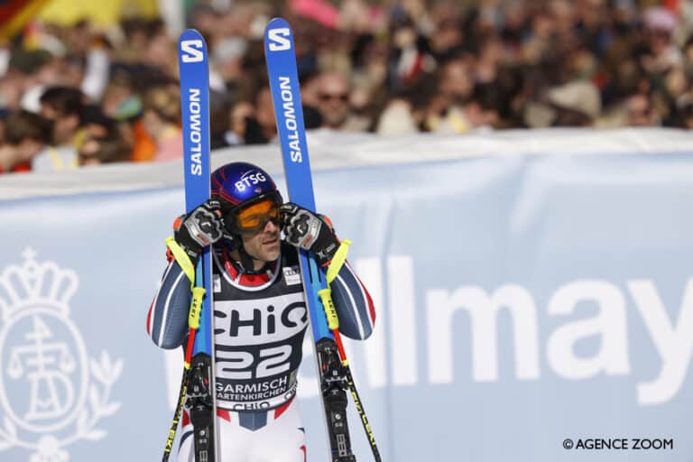 Adrien Théaux lors d'une course de ski alpin en Coupe du monde