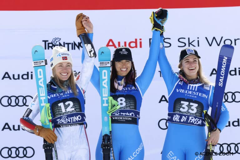 Val di Fassa : Elena Curtoni triomphe, Romane Miradoli au pied du podium