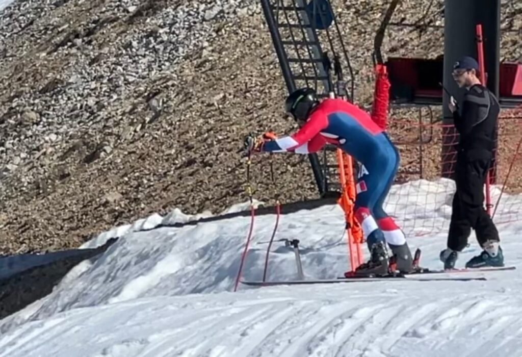 Cyprien Sarrazin a repris l’entraînement en vitesse à Val d’Isère