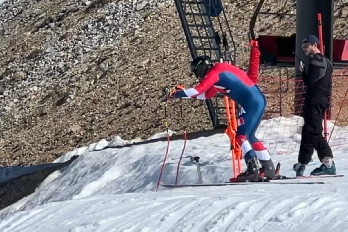 Cyprien Sarrazin a repris l’entraînement en vitesse à Val d’Isère