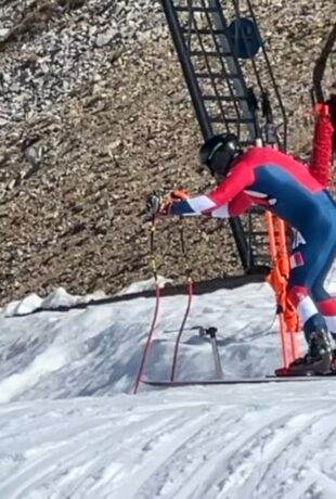 Cyprien Sarrazin a repris l’entraînement en vitesse à Val d’Isère