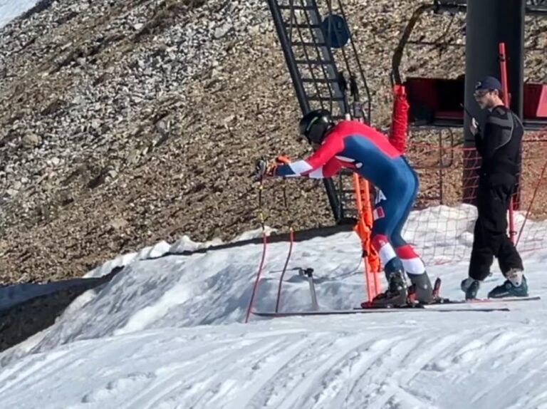 Cyprien Sarrazin a repris l’entraînement en vitesse à Val d’Isère