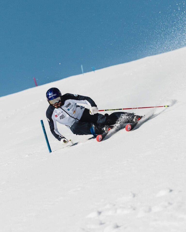 Cyprien Sarrazin à l'entraînement de géant à Courchevel